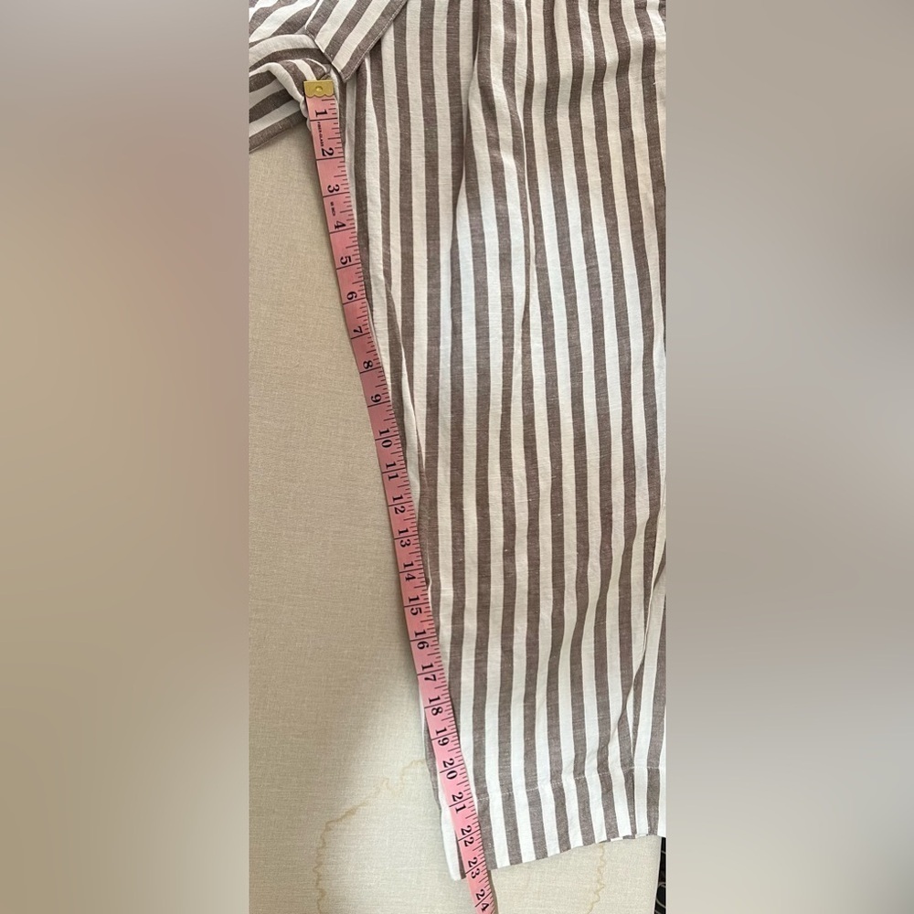 Breezy striped Linen-Blend Paperbag pants Madewell sz 4 Breezy comfy like new - Picture 8 of 12